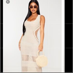 Cream Crochet Maxi Dress
